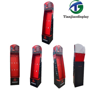 Eco-Friendly Hooked Cardboard Glove Display Stand for Retail