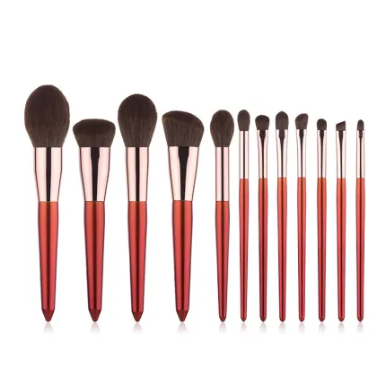 red makeup brush set Professional Cosmetics Kit