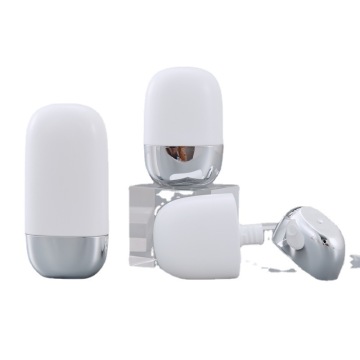 Cute HDPE Sunscreen Squeeze Bottle - 30ml/50ml White with Silver Electroplating