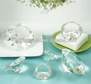 Wholesale Dazzling Transparent decorative Crystal Diamonds with custom logo for Wedding Return Gifts