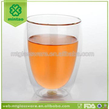borosilicate double wall glass cup 320ml