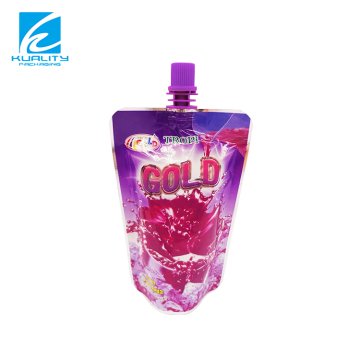 Bolsas de bolsas de aluminio de aluminio de plástico reciclado con estampado personalizado para jugo con boquilla (250 ml, 300 ml, 1l)