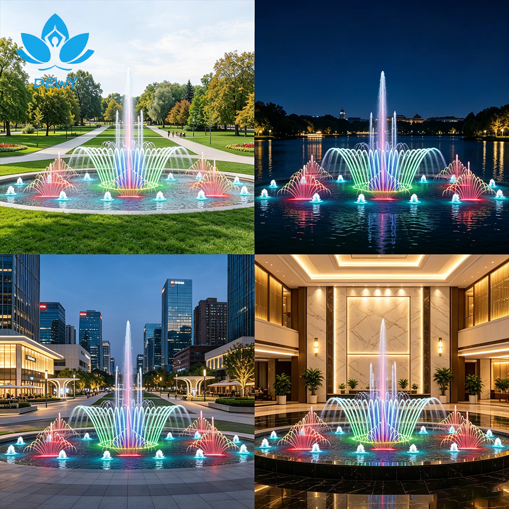 Outdoor garden music dance fountain