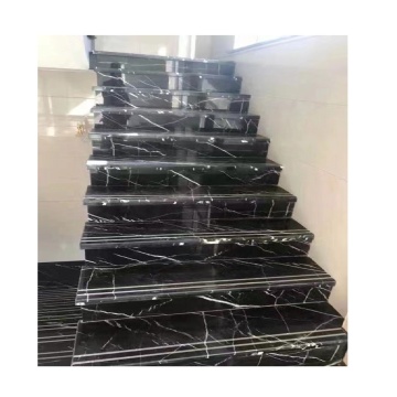 Customize Pattern Indoor Black Marquina Marble Stair