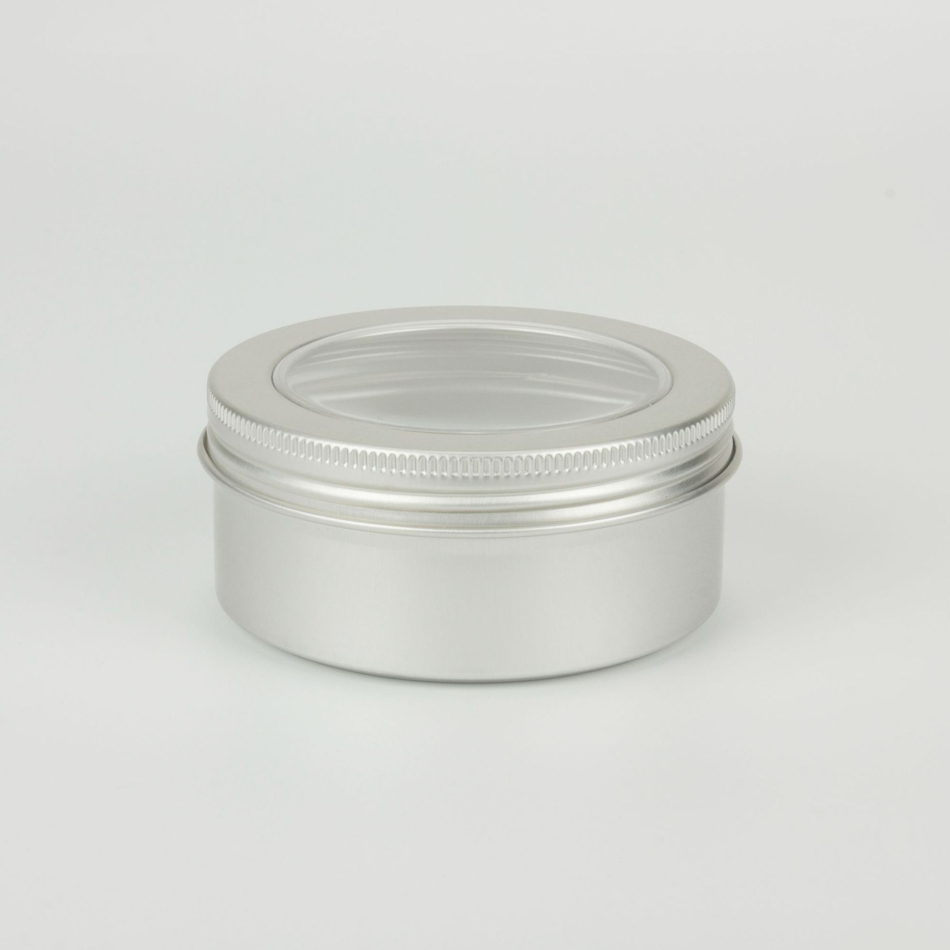 5Oz metal tin with clear top