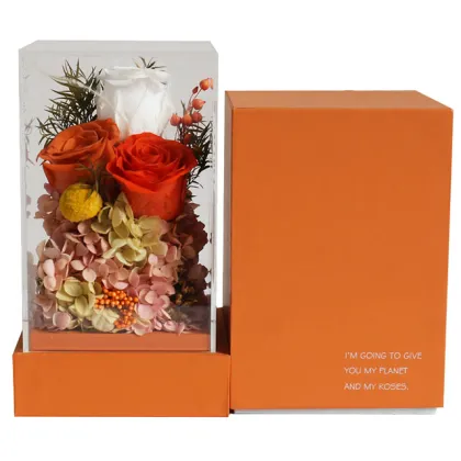 Wholesale Natural Preserved Giant Heart Red Roses Arrangement
