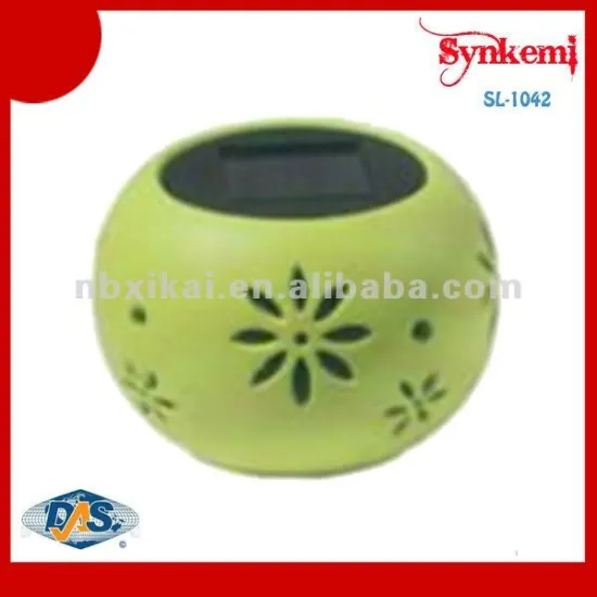 Garden decorative ceramic solar plant pot lights