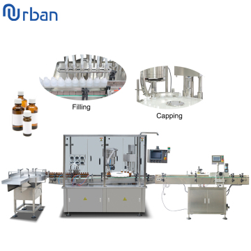 Automatic Rotary Filling, Stoppering, and Capping Machine for Bottles