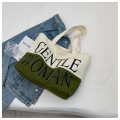 Letter Printed Gentle Woman Canvas Tote Ba