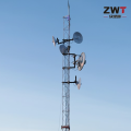 Torre estaiada erigível para sistemas de comunicação