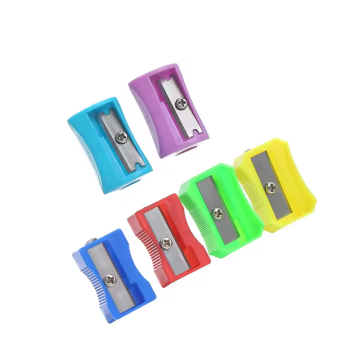 Colorful Plastic School Pencil Sharpeners for Kids: Customizable Mini Stationery Option