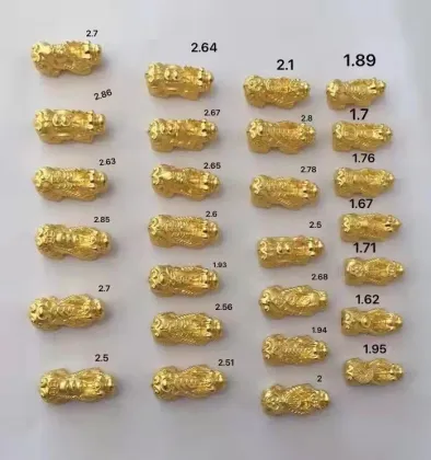 999 Hard Gold Pixiu Bead 24K Pure Gold