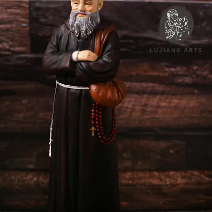 7-inch Fray Leopoldo Statue: A Resin Sculpture, Religious Gift & Decorative Figurine on Base
