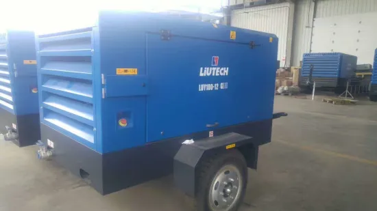 Low Noise 12 Bar Mining Used Trailer Portable Screw Air Compressor for DTH Drilling Rig