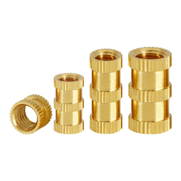 Customizable M2 M3 M4 M5-M8 Through Hole Knurled Threaded Brass Inserts for Plastic Applications