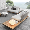 Outdoor lazy balcony apartment solid wood sofa chair