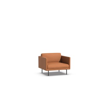 Luxury Leather Office Sofa with Metal Frame Modular Design