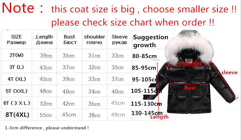 Children 90% White Duck Down Snow Wear Warm Outerwear Winter Jackets Coats New Baby Boy Parka Girls Big Nature Fur Hoodie