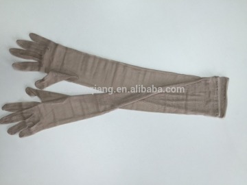 New fashion 100% Silk Fabric Ladies Long Hand Warmer Gloves
