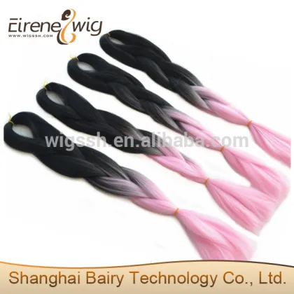 Eirene Black/Grey Ombre Braiding Hair , Two Colored Synthetic Braiding Hair