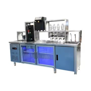 Customizable Commercial Bubble Tea Counter & Drink Station Equipment