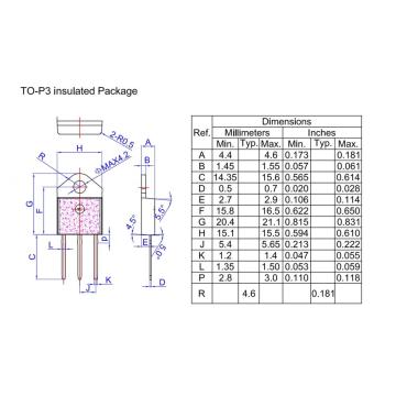 800V BTA41-800B TO-3PA Triac provides voltage insulated tab