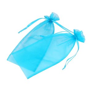 blue blank beautiful organza bag