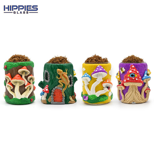 Handmade kukazve polymer clay folly folly follistco canister ine cartoon howa, borosilrate girazi kuputa itstray ne bamboo chifukidzo