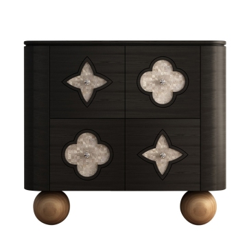 Four-Leaf Wabi-Sabi French Vintage Wood Cabinet - Multi-Functional Storage Solution