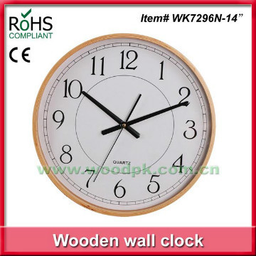 14\" Promotional gifts office item quartz MDF wooden cheap wall clocks
