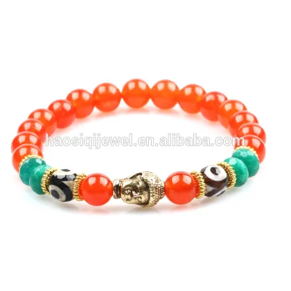 natural black agate stone bead bracelet yin yang stone jewelry buddha bracelet