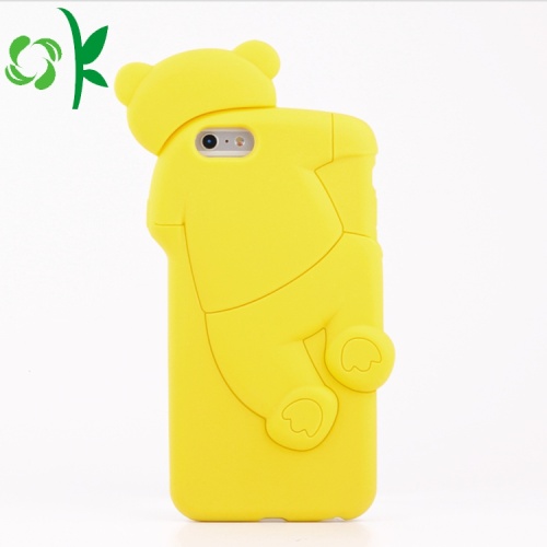 Lucu Beruang Kuning Telepon Kasus Soft Silicone Shell