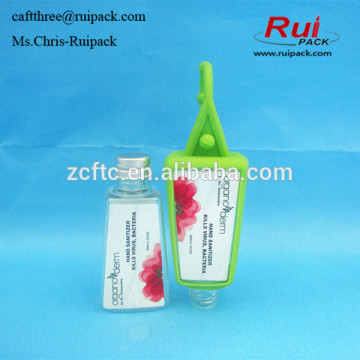 Wholesale 15ml 30ml Empty Hand Sanitizer Bottle, PET Hand Sanitizer Bottle With silicone holder, 30ml Hand Sanitizer Bottle