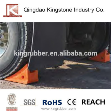 Weather-resistant lightweight and heavy duty PU Foam wheel chock for industrial use