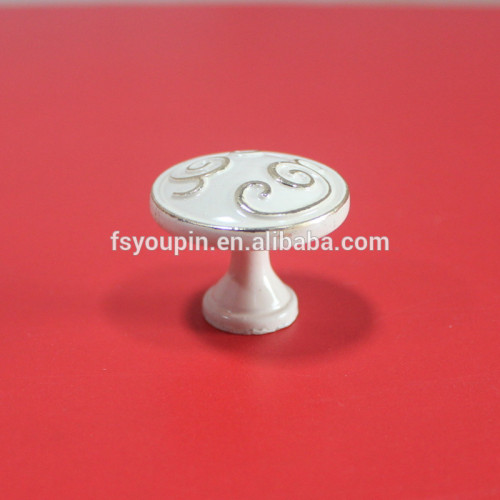 Round Zinc Alloy furniture Knobs and Ivory White Cabinet Knob and Flower Design Drawer Knob