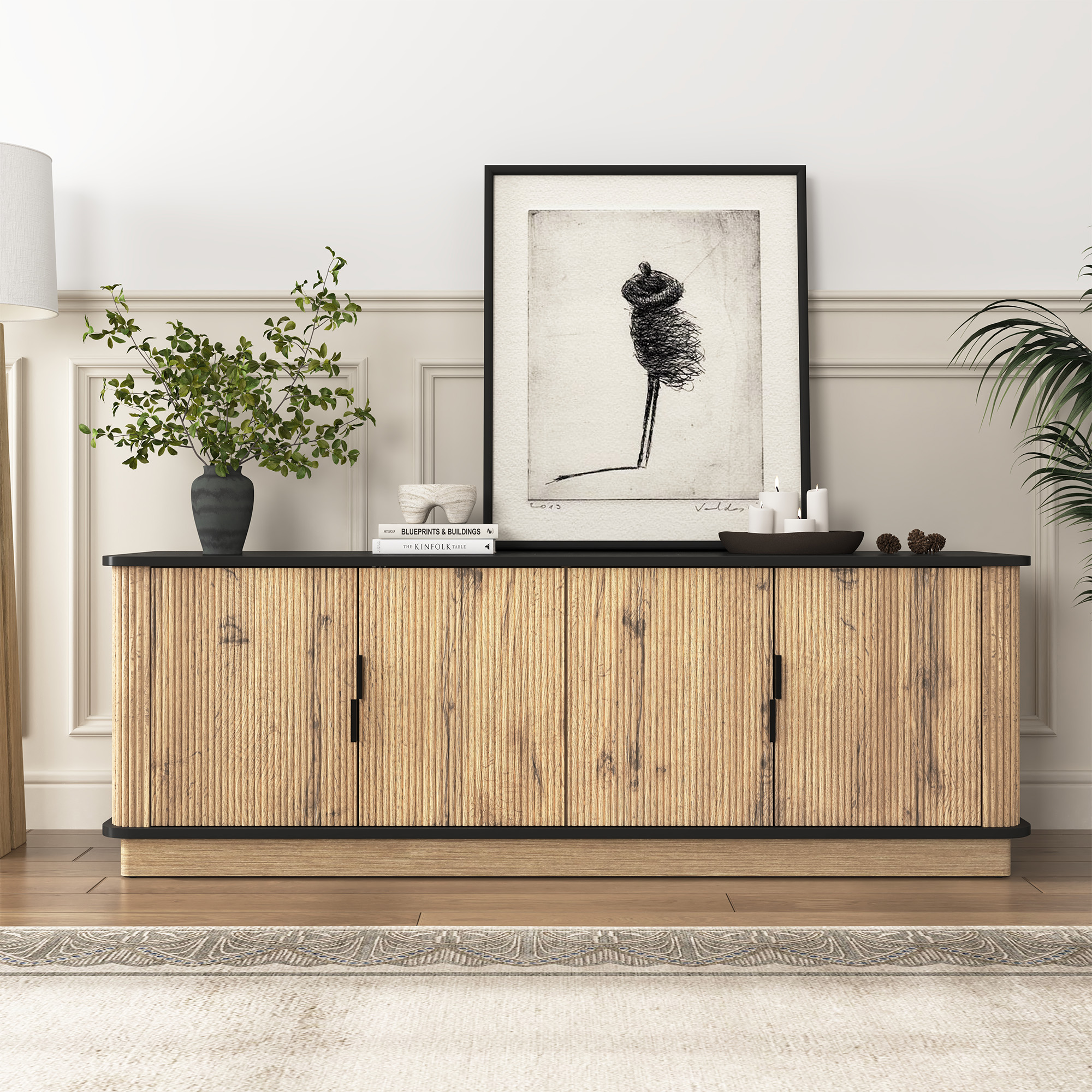 4 door MDF storage cabinet
