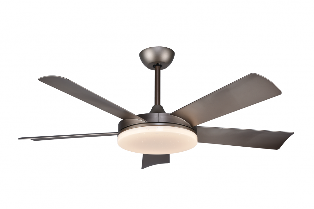 5-Blades Brown Decorative Ceiling Fan with LED Light