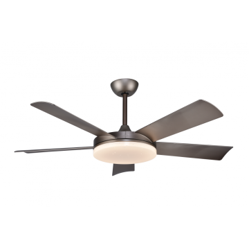 Ventilateur de plafond décoratif marron avec 5 pales