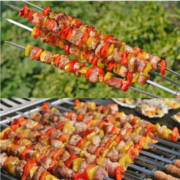 Fabricante de brochetas redondas de acero inoxidable Kabob para barbacoa