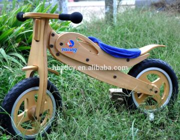 wooden balance bike for children adjustable seat kid bike