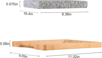 Black Stone Wooden Steak Plate - Hot Plate and Grill