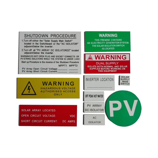 Home Moving Solar Warning Labels: Reflective Engraved PP Tags