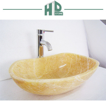 Luxury Honey Yellow Onyx Bathroom Sink - Natural Stone Marble Basin