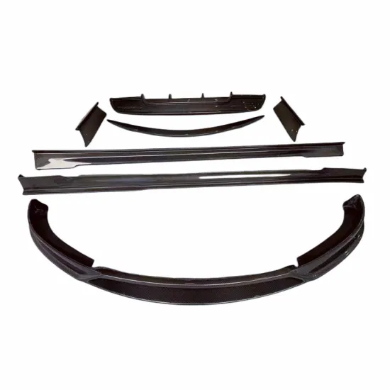 Carbon fiber RZ style front bumper edge side skirts rear diffuser air knife spoiler body kit for T Model S 12-16