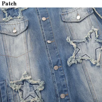 Trendy Brand Men's Denim Jacket - American Star Patch Oversize Vintage Unisex Jean Style Jacket