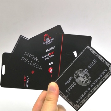 Kundenspezifische rostfreie Lasermetall-leere schwarze Visitenkarte