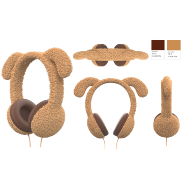 Wired children's Teddy cartoon plush Headphones