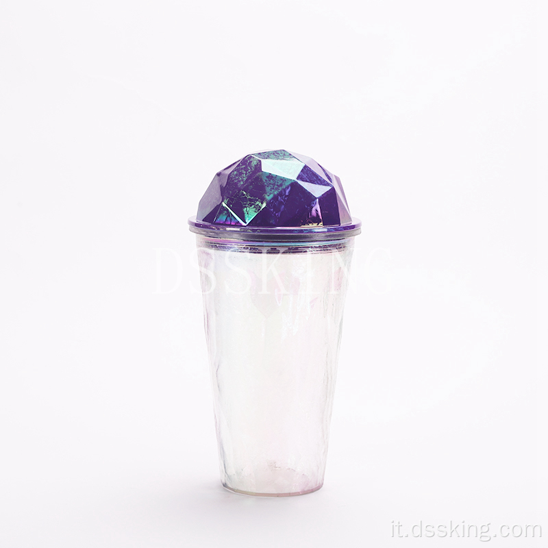 Diamond 16oz Fashion Double Strays Plastic Cup