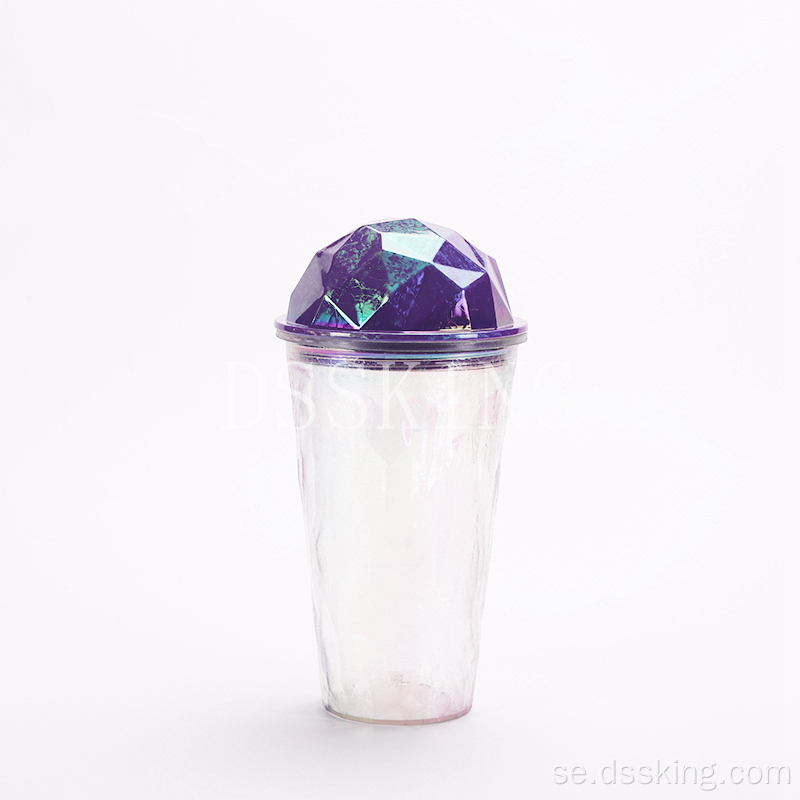 Diamond 16oz Fashion Double Layers Plastic Cup