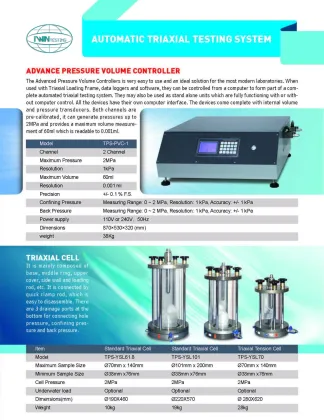 Consolidated Drained Confining Pressure Dynamic Triaxial Test Apparatus